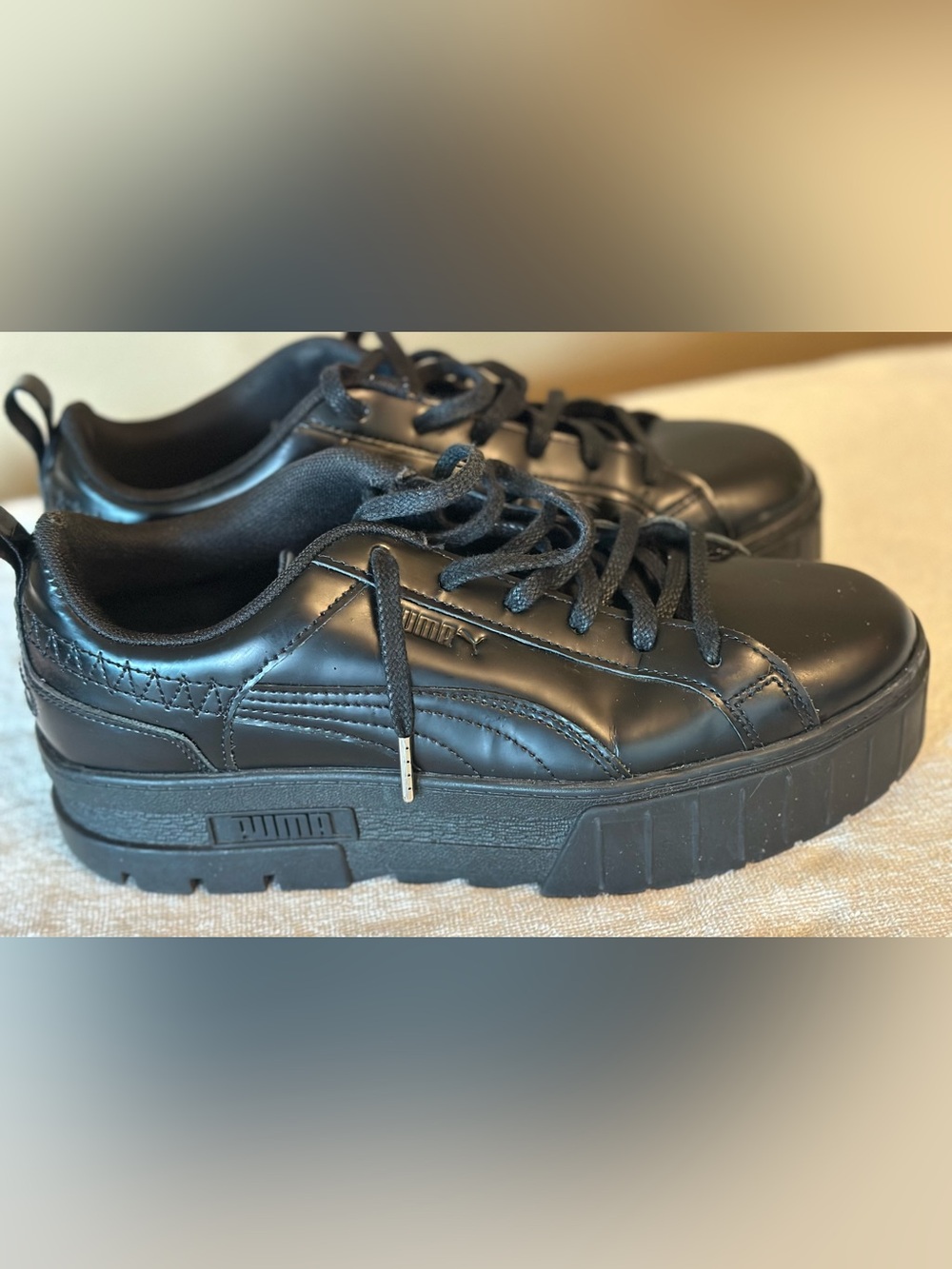 🖤🦋 PUMA Mayze Butterfly Platform Chunky Sneakers | Women’s Size 10 | All Black